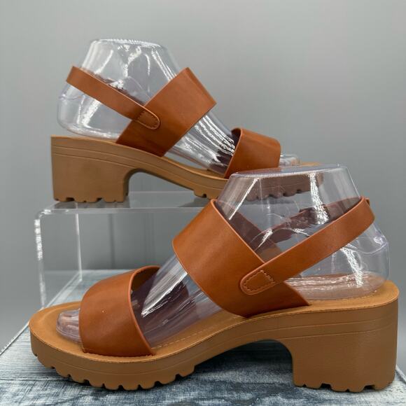 NEW Everly-12 Women’s Heeled Sandals Brown Size 8 - Picture 2 of 11
